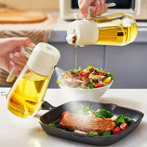 Premium 2-in-1 Oil Spray Bottle & Dispenser – Adjustable Mist & Pourer for Healthy Cooking - Image 5